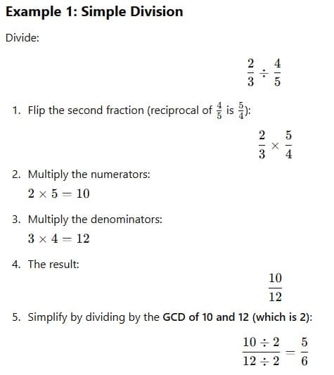 simple fraction division